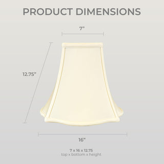 Royal Designs Fancy Square Bell Basic Lamp Shade, Eggshell, 7x16x12.75, Single