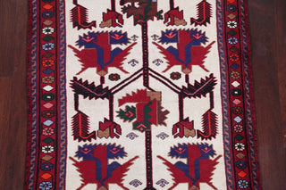 Consigned, Vintage Hand-Knotted Persian Oriental Low Pile Carpet, Beige, 3'x5'