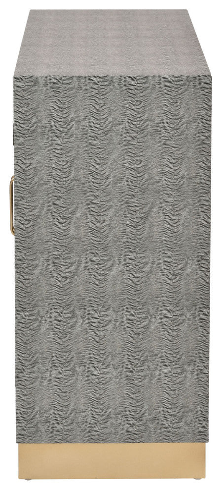 Elk Home Sands Point 35.43" 2-Door Modern Metal Cabinet in Gray/Gold