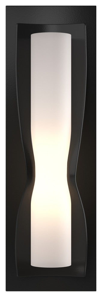 Dune Sconce, Black Finish, Opal Glass