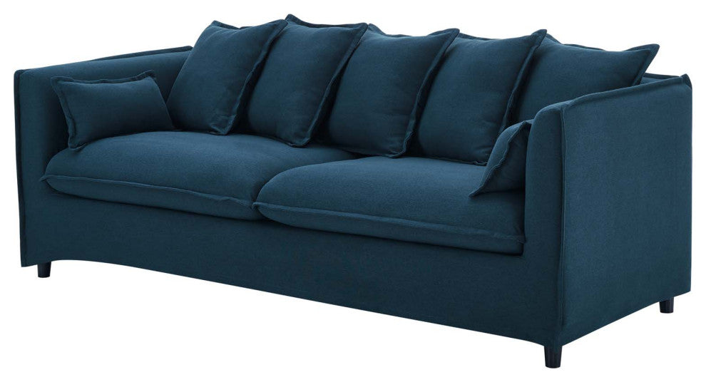 Sofa, Fabric, Navy Blue, Modern, Living Lounge Room Hotel Lobby Hospitality