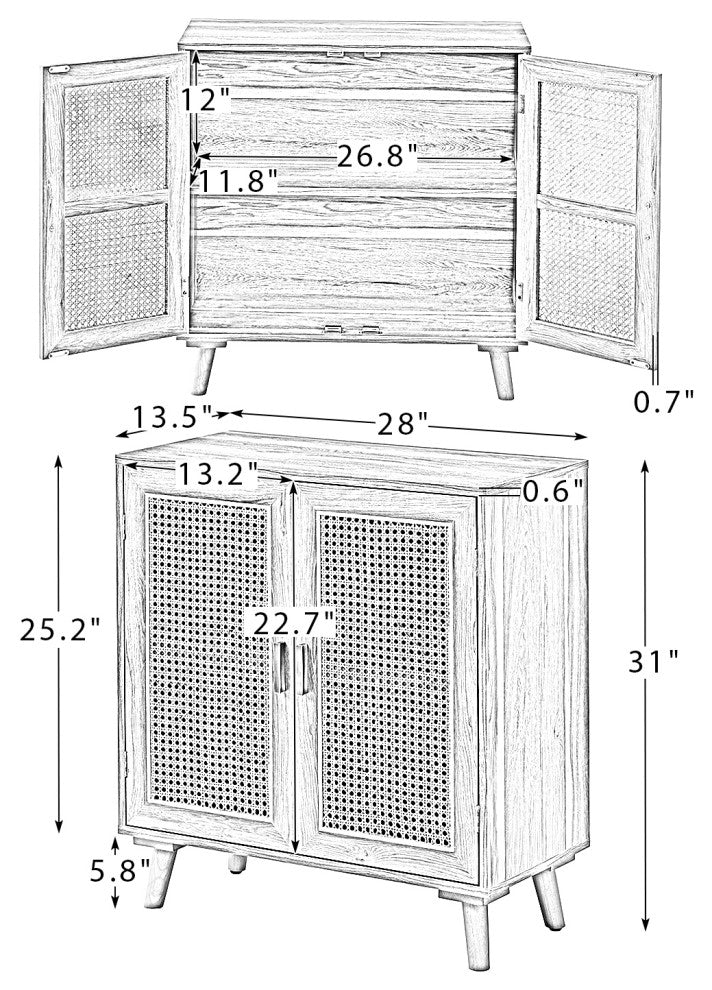 2-Door Accent Cabinet, Walnut