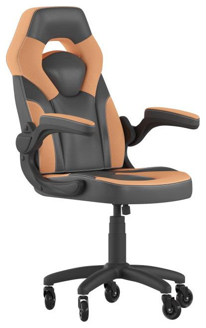 X10 Gaming Office Computer Adjustable Chair with Flip-up Arms-Orange