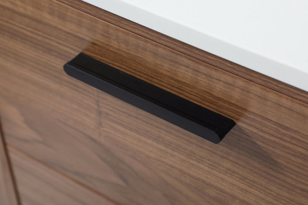 Home Living Modern Natural Oak-Light Bathroom Vanity, Walnut Brown, 30"