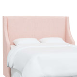 Fully Upholstered Wingback Headboard, Zuma Rosequartz, King