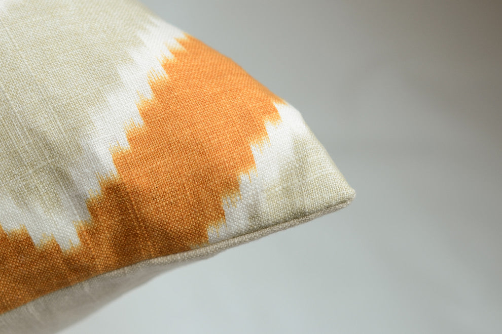 Chevron Pillow, Tan/Orange, Without Insert