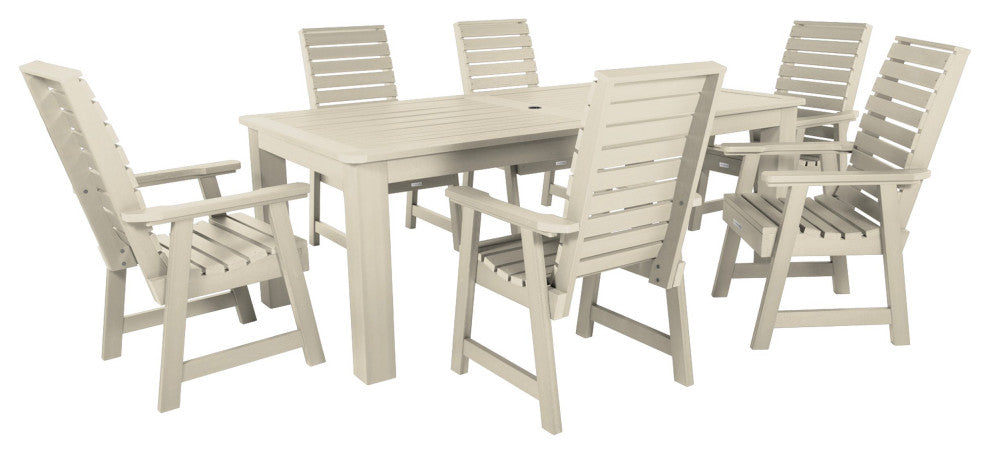 Weatherly 7-Piece Rectangle Dining Set, Whitewash