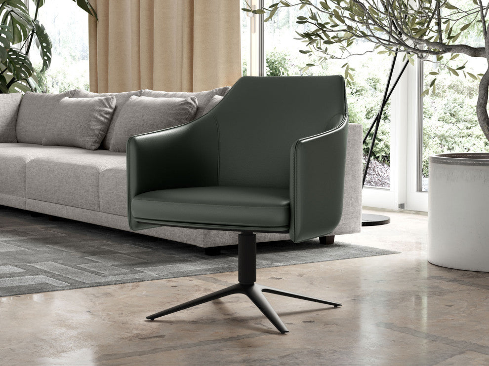 Clayton Accent Chair, Olive Leather