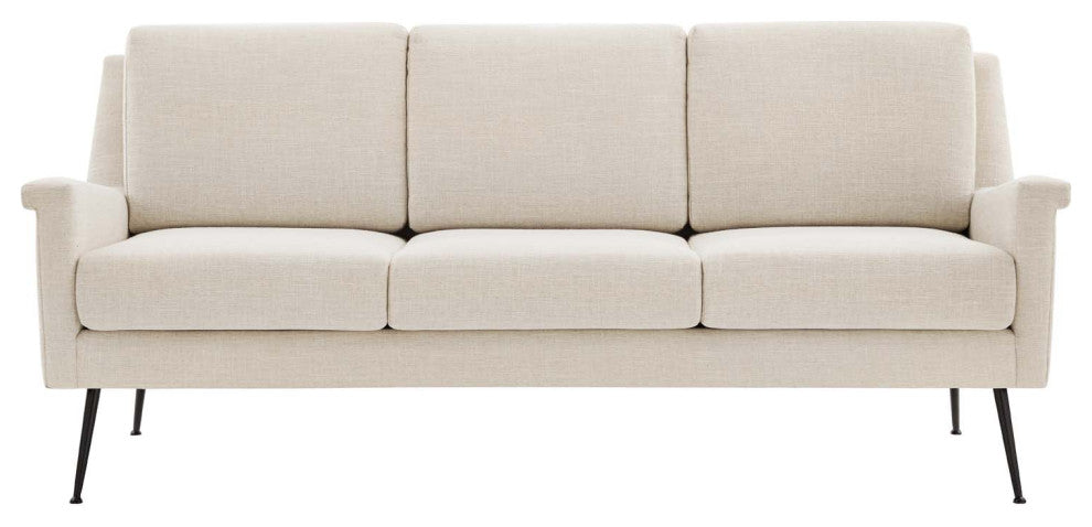 Sofa, Fabric, Black Beige, Modern, Living Lounge Room Hotel Lobby Hospitality