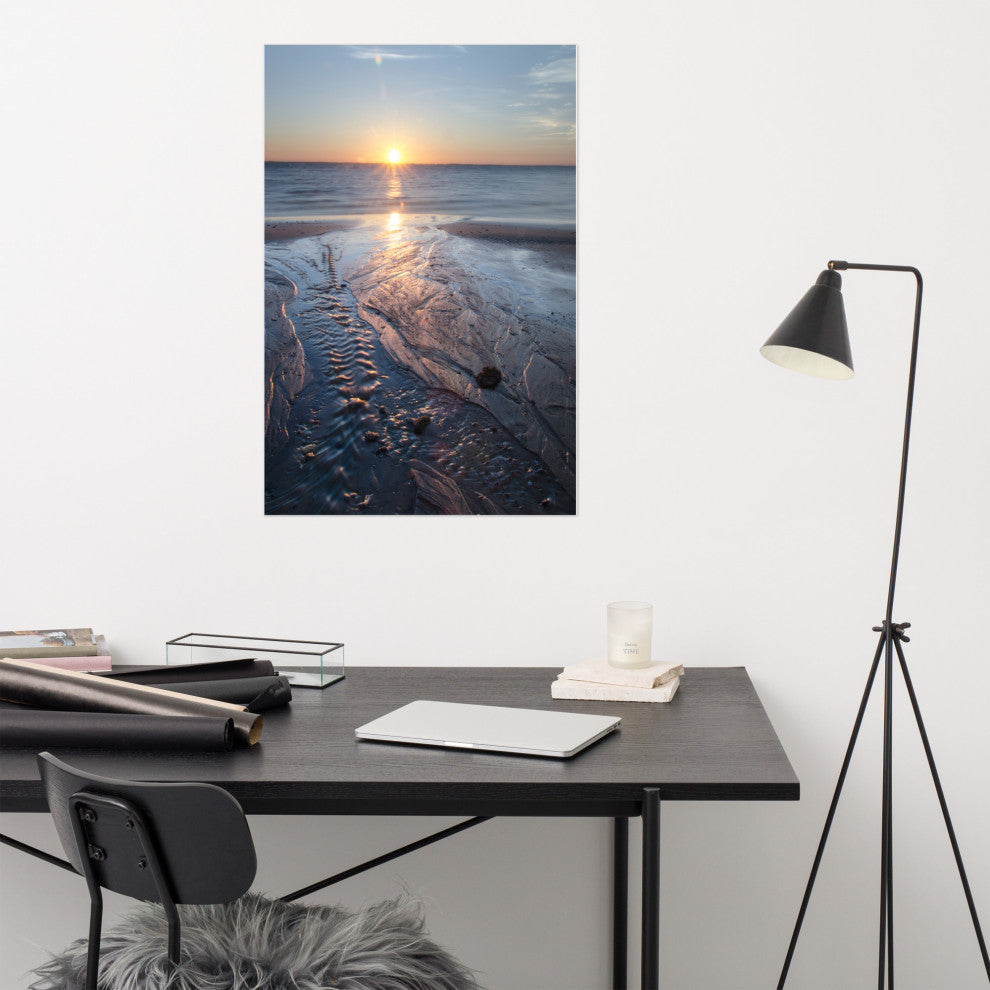 Low Tide Ravine Landscape Photo, Beach Unframed Wall Art Print, 24" X 36"