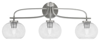 Cavella 3 Light Bath Bar, Graphite Finish, 7" Clear Bubble Glass