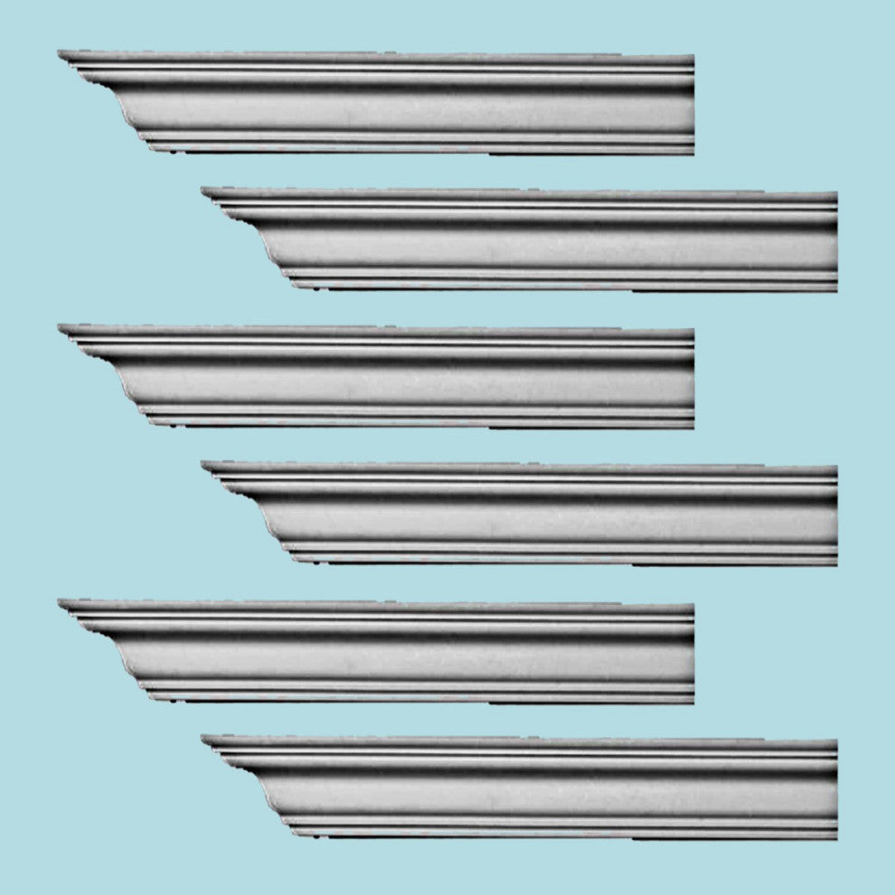 Cornice White Urethane Bellington Simple Design 6 Pieces Totaling 576" Length