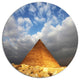 Egyptian Pyramid Under Bright Sky, African Landscape Round Artwork, 36"