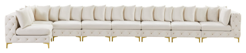 Tremblay Modular Sectional, Cream, L-Shaped, 8-Piece: Armless (6), Corner (2)