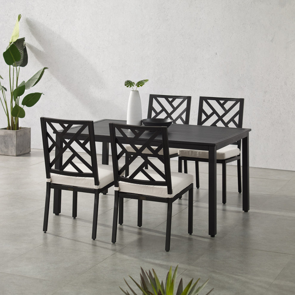 Locke 5Pc Outdoor Dining Set Table, 4 Chairs