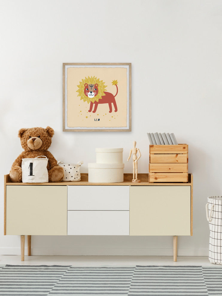 "Leo" Framed Painting Print, 18x18