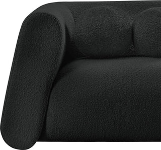 Abbington Boucle Fabric Upholstered Loveseat, Black