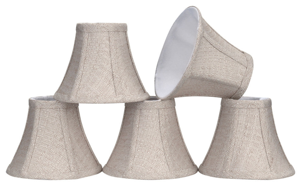 30059-5 Small Bell  Chandelier Clip On Lamp Shade Beige 3"x6"x5"