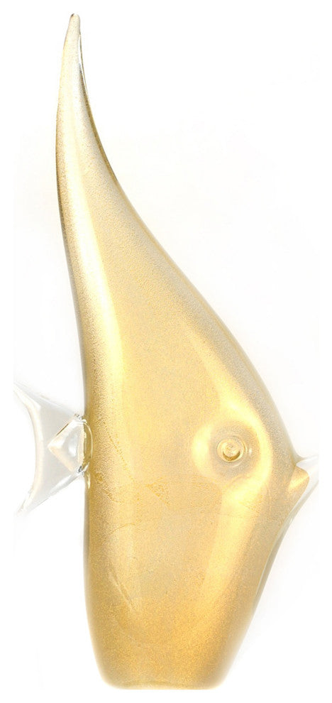 Murano Glass Moon Fish, Gold