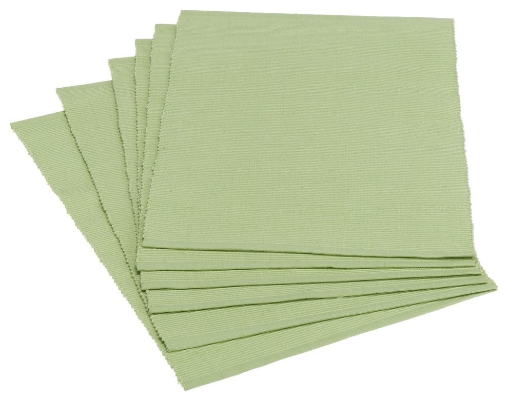 Ribbed Placemats, Set of 6, Fresh Green