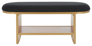 Safavieh Iona Open Shelf Bench, Black/Natural