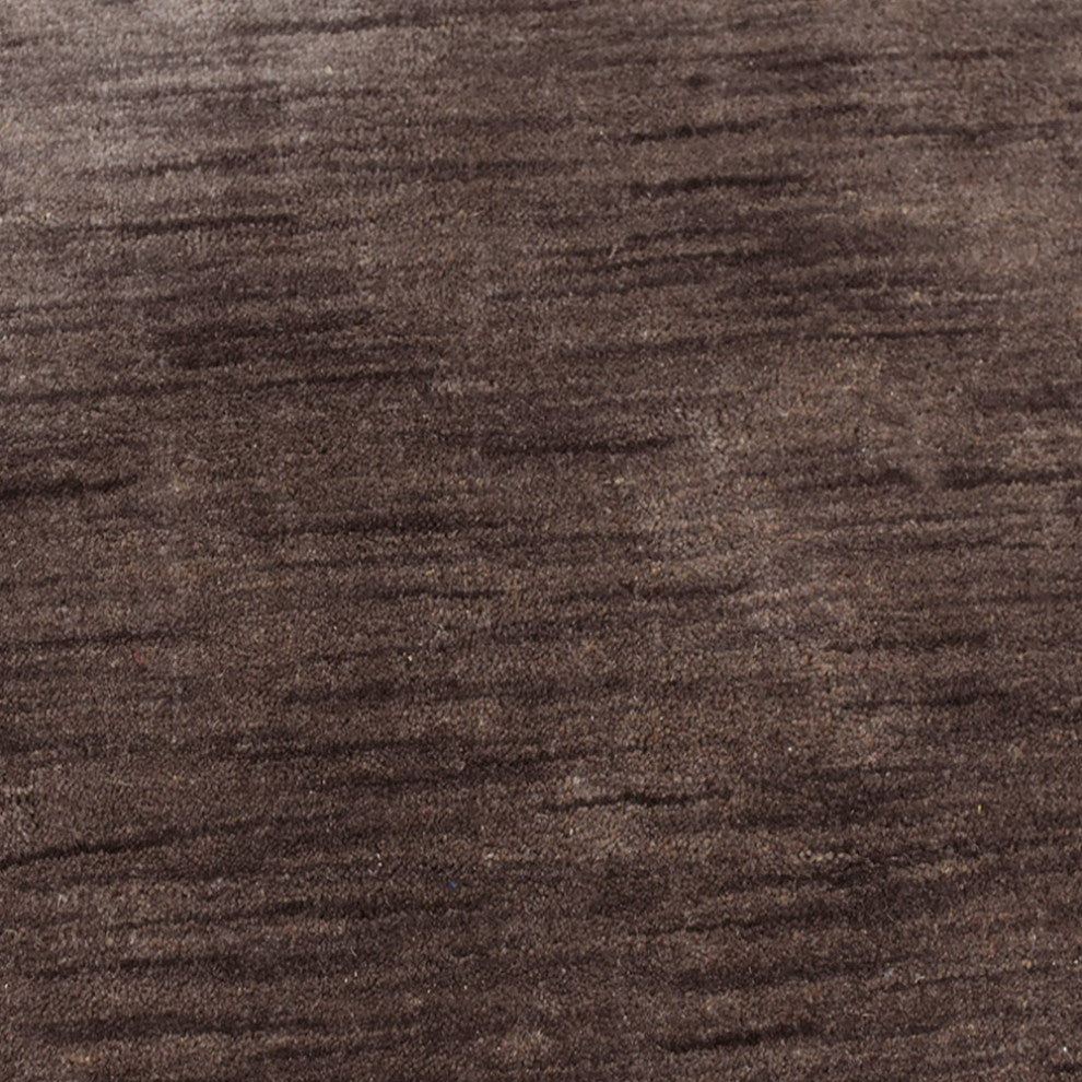 HAND KNOTTED LOOM WOOL ECO-FRIENDLY AREA RUGS, Brown, Solid Design, [Octagon] 6'x6'