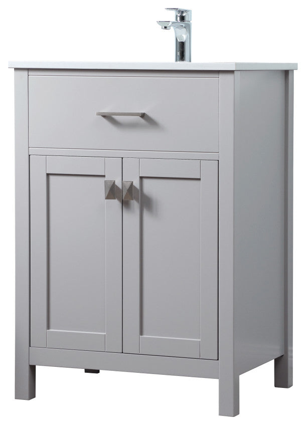 24" SIngle Bathroom Vanity, Grey