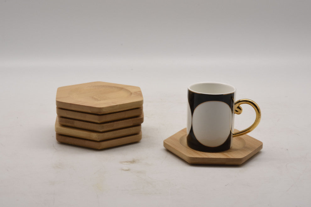 Heim Concept Hexagon Bamboo Coaster Set of 6Pcs/Set
