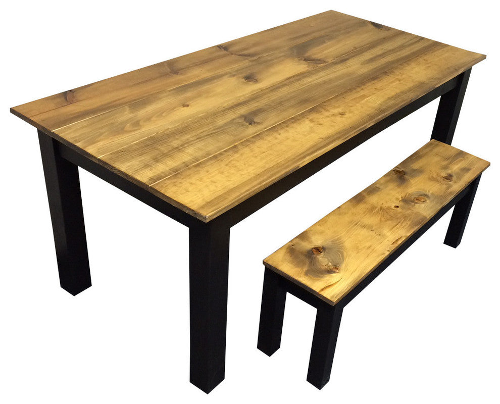Barn Wood and Black Farm Table, 48"