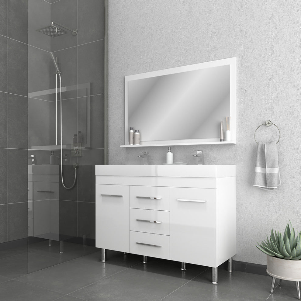 Ripley 48" Double Bathroom Vanity, White