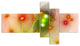 Orange Fractal Lights in Fog, Abstract Wall Art Canvas, 60"x32", 5 panels