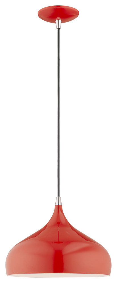 Livex Lighting Shiny Red 1-Light Mini Pendant