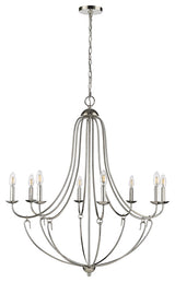 8 Light 36 in. Polished Nickel Chandelier