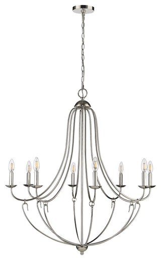 8 Light 36 in. Polished Nickel Chandelier