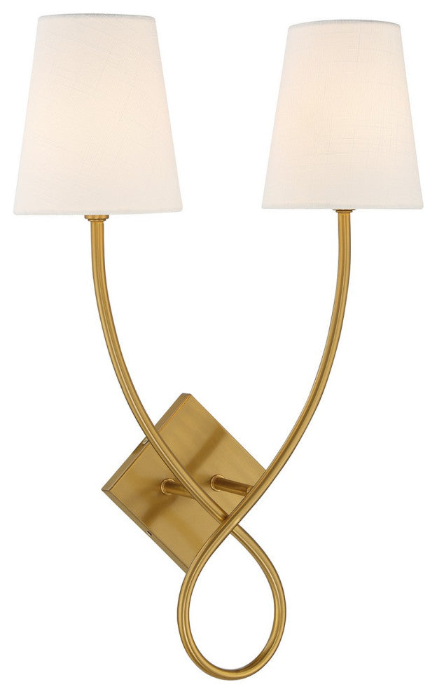 Barclay 2-Light Wall Sconce, Warm Brass