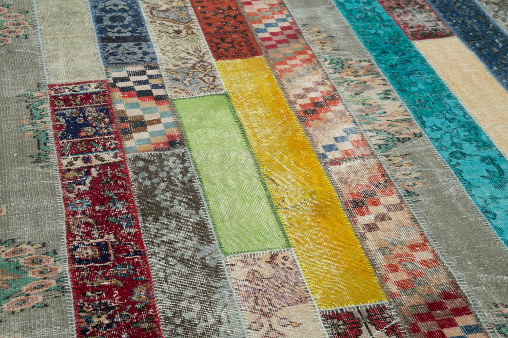 Rug N Carpet - Handmade Oriental 6' 8" x 10' 0" Boho Patchwork Area Rug