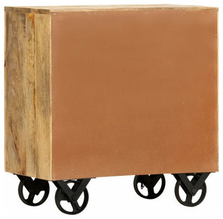 vidaXL Side Cabinet Chest of Drawers Sideboard with Wheels Solid Mango Wood