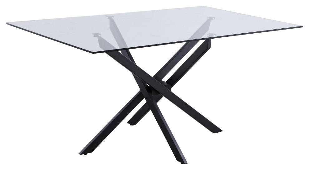 Xander Dining Table, Matte Black Legs, Rectangular Top