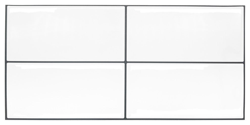 12"x6" Kitchen Original Brilliant White Glossy 3D Tile Stickers