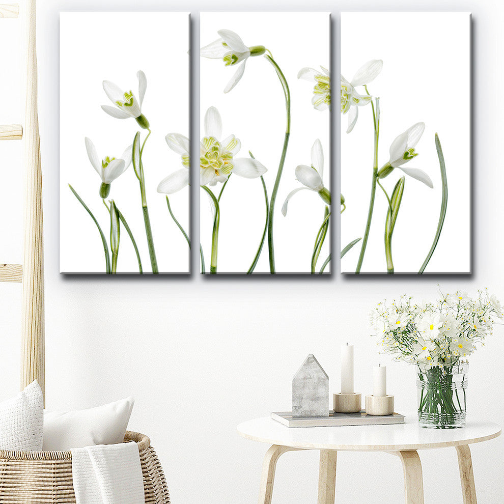 Ready2HangArt ''Spring Snowdrops'' 3-Piece Canvas Wall Decor Set, 36"x24"