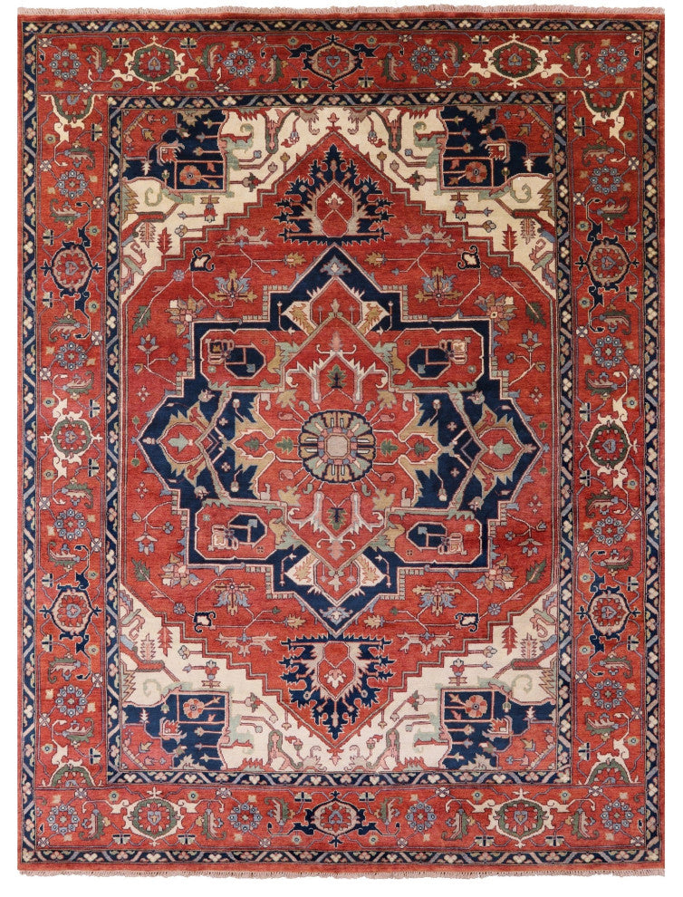 10' 1" X 13' 8" Heriz Serapi Hand Knotted Wool Rug - Q16001