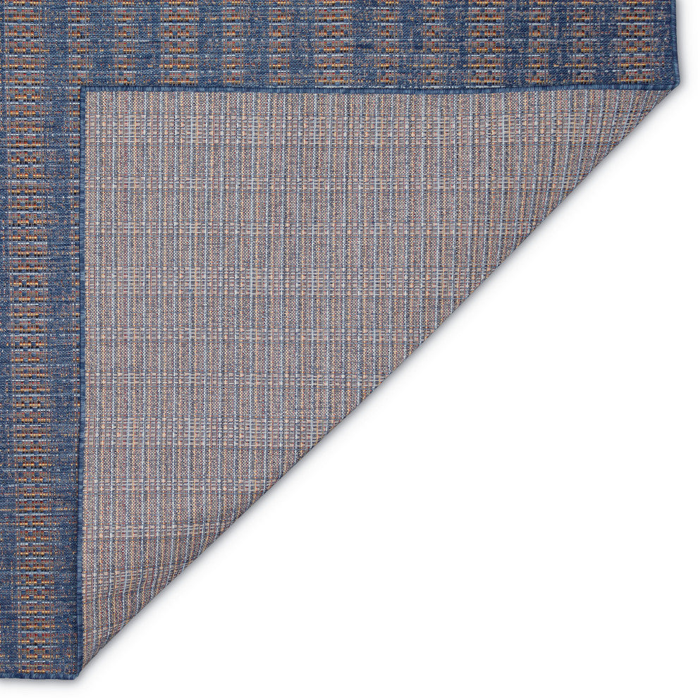 Avena Mosaic Stripe Indoor/Outdoor Rug Denim 7'10" Square