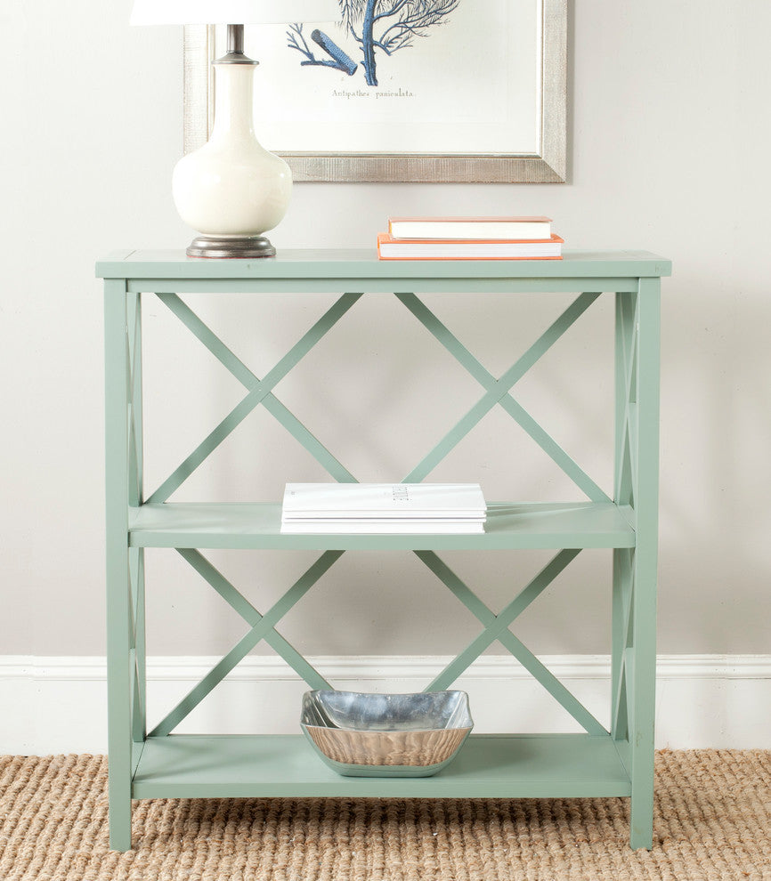Safavieh Liam 2 Tier Open Bookcase, Dusty Green