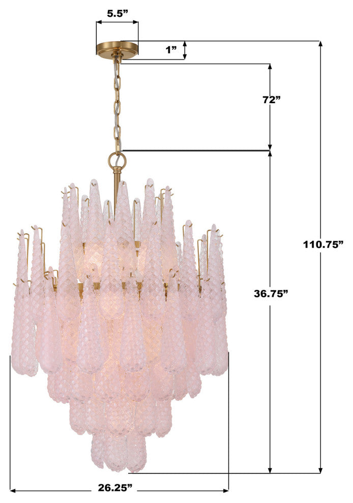 Crystorama Lighting Group OLL-6006 Ollie 16 Light 26"W Waterfall - Aged Brass /