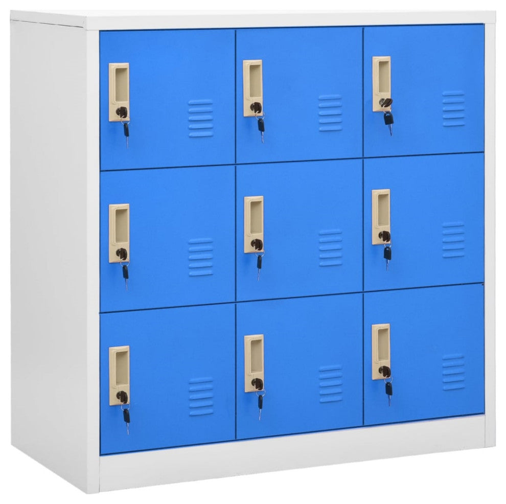 Vidaxl Locker Cabinet Light Gray And Blue 35.4"x17.7"x36.4" Steel