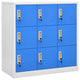 Vidaxl Locker Cabinet Light Gray And Blue 35.4"x17.7"x36.4" Steel
