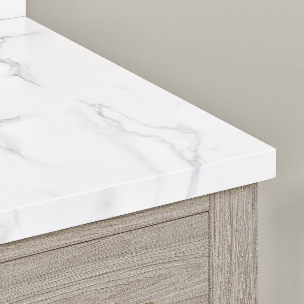 The Wyatt Bathroom Vanity, Antique Gray Oak, 48", Single Sink, Freestanding