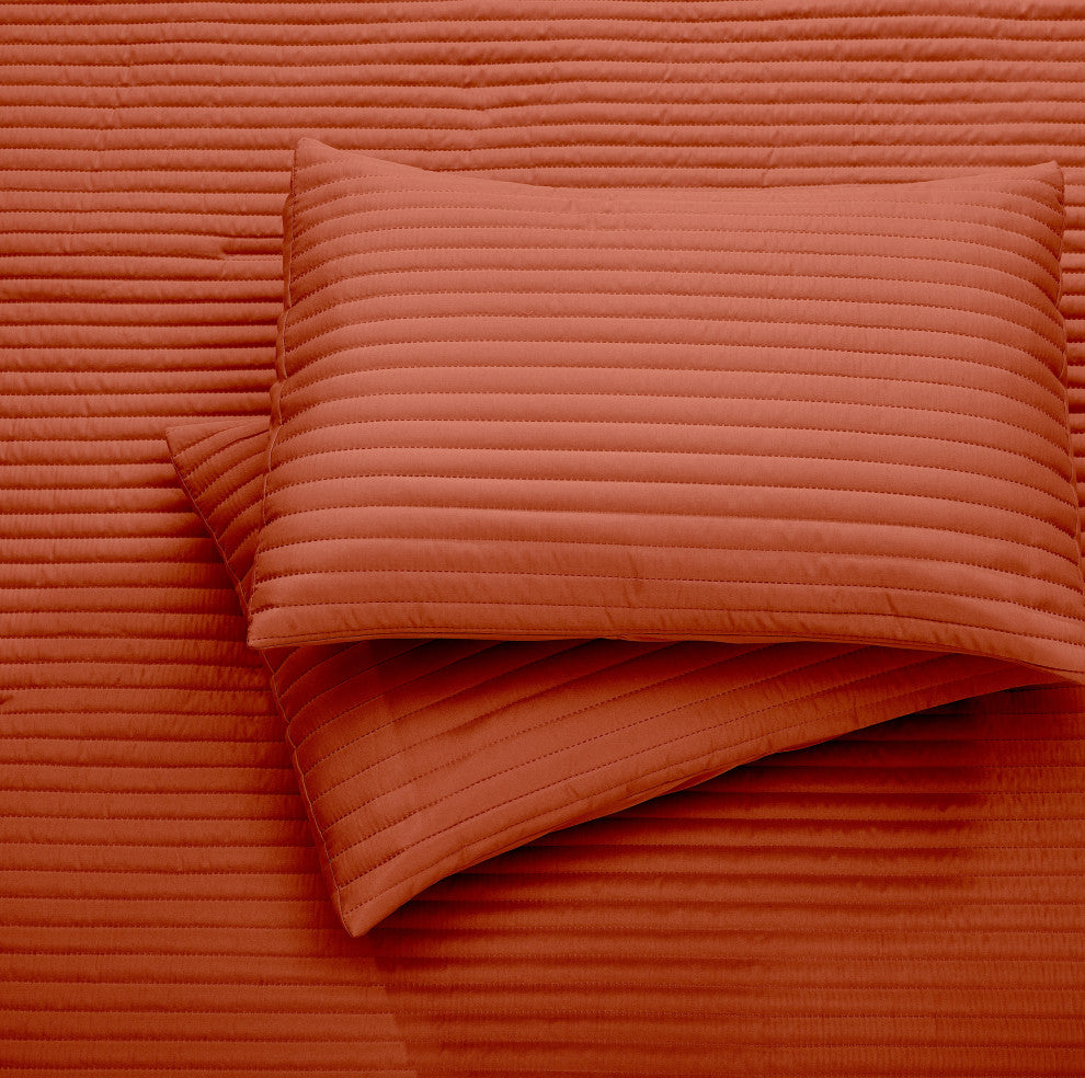 Felicia 3 Piece Comforter Set, Rust, King