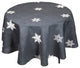 Glisten Snowflake Embroidered Christmas Round Tablecloth, Gray, 70" Round