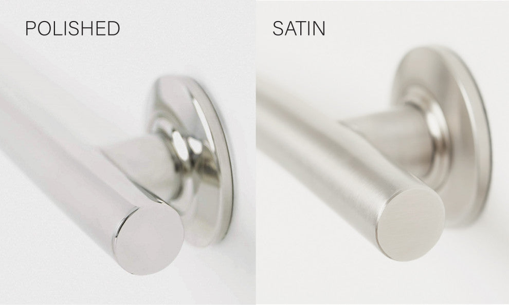 38" Zuma Angled Assist Shower Grab Bar, Polished Stainless, Left-Handed